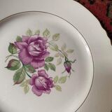 6 flat plates old floral assorted