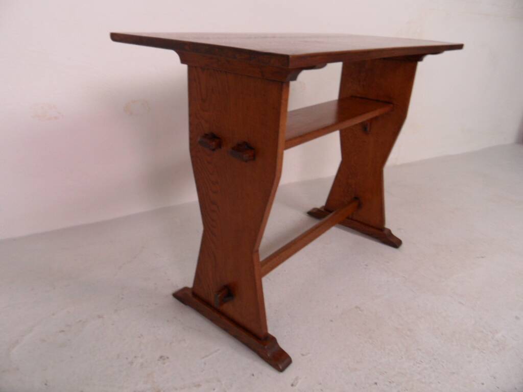 Brutalist oak sidetable  writing table