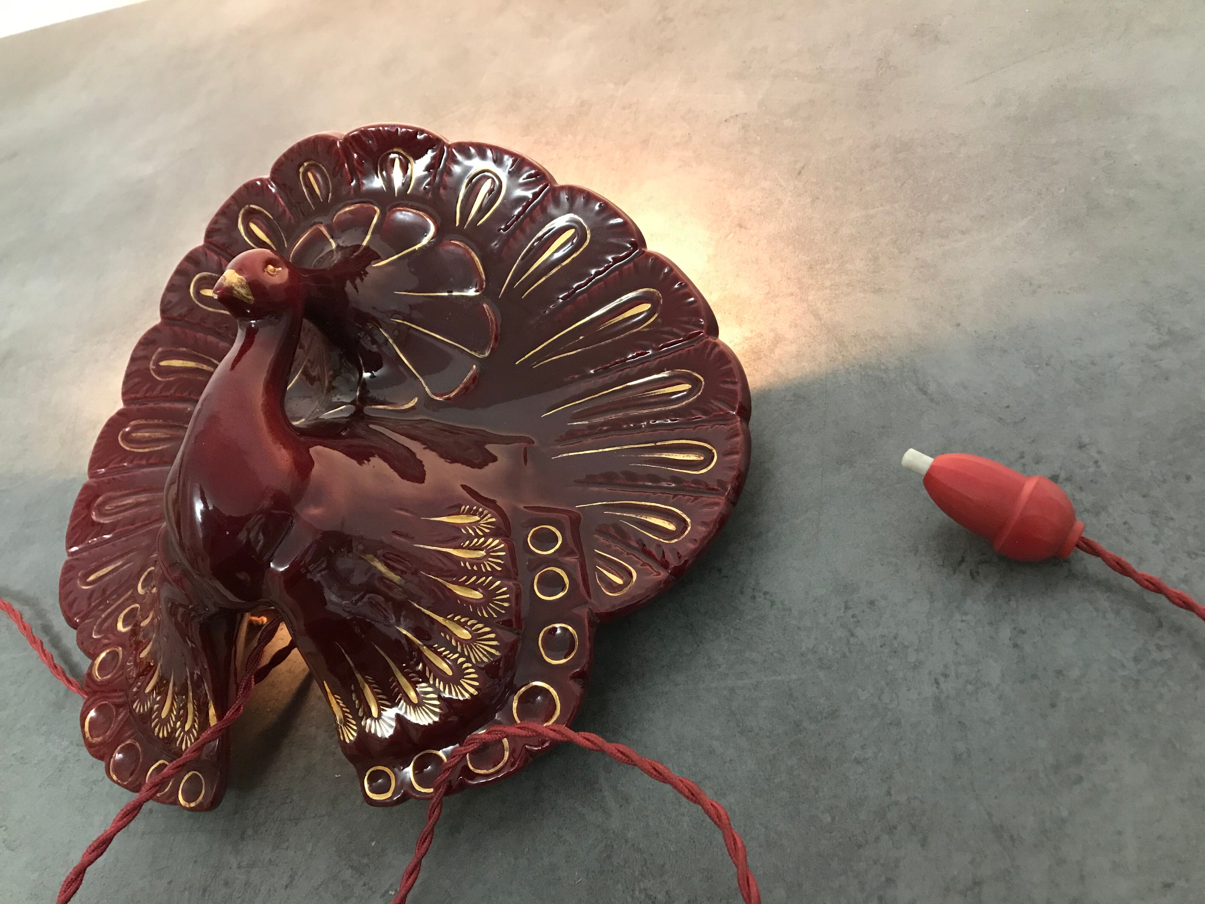 Paon art deco wall light