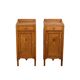 Art Deco Amsterdam School Nightstands oak wood and glass, 1930s Netherlands