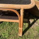 Black wicker rattan coffee table