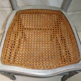 Chaise ancienne style louis XVI cannage gris galet