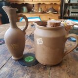 Jug and carafe in old stoneware
