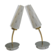 Pair of vintage wall sconces from the 1970s – Perforated opaline, brass