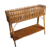 Old planter on foot Wicker rattan beautiful model year 60 Wicker