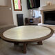 Round coffee table Philippe Hurel – wood and marble – Ø 130 cm