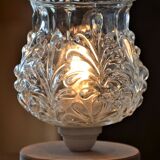 Table lamp glass globe floral motifs