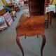 Brown mahogany secretary desk with marquetry