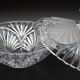 Sucrier cristal strié poli decor feuilles vintage