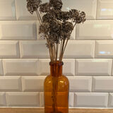 Amber glass bottle vase