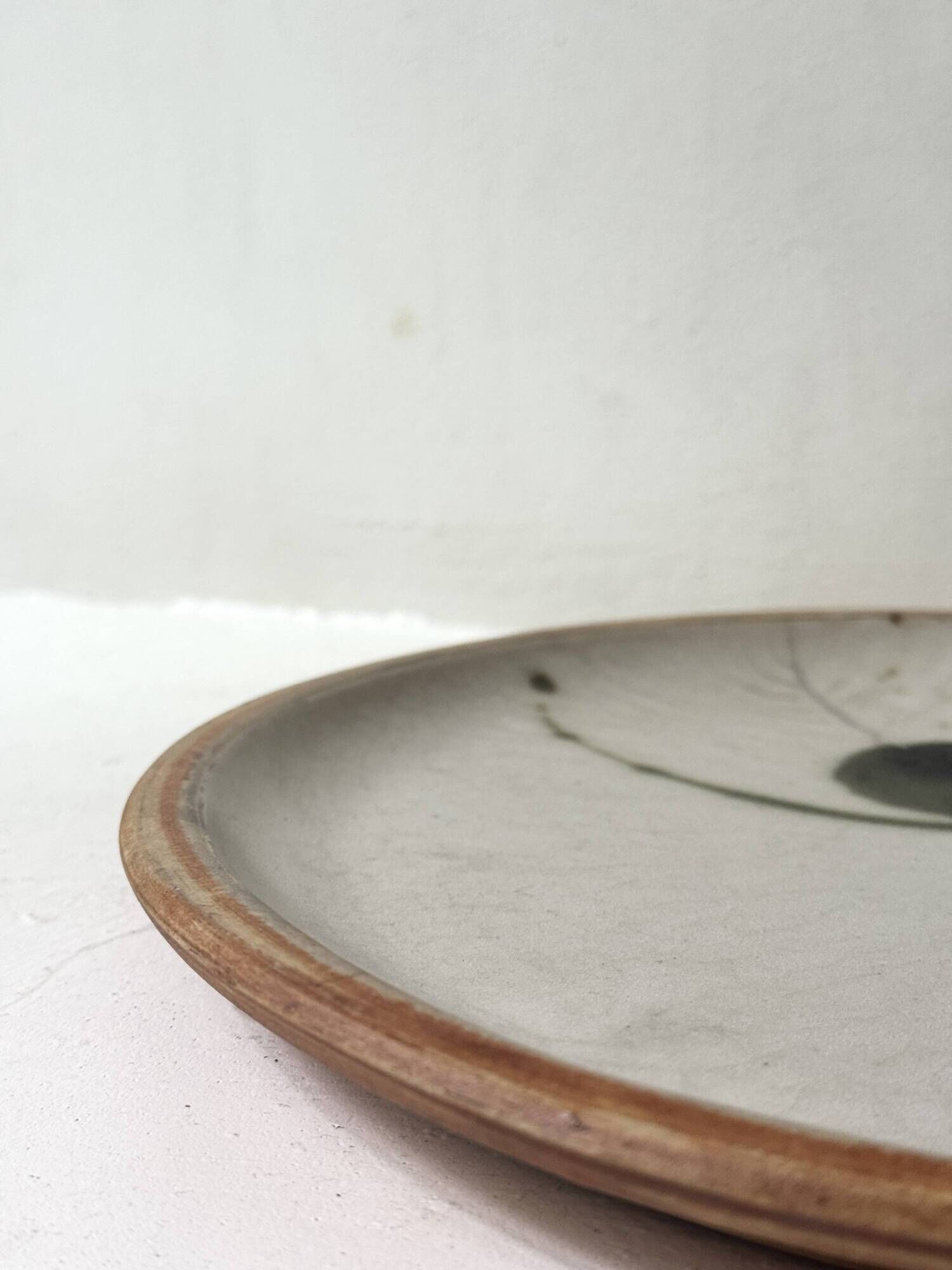 Large ceramic plate Pottery of La Colombe, France 1970
