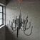Lustre vintage chromé / suspension avec 6 points lumineux