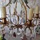 Brass cage chandelier and crystal pendants with 8 lights and 79 pendants