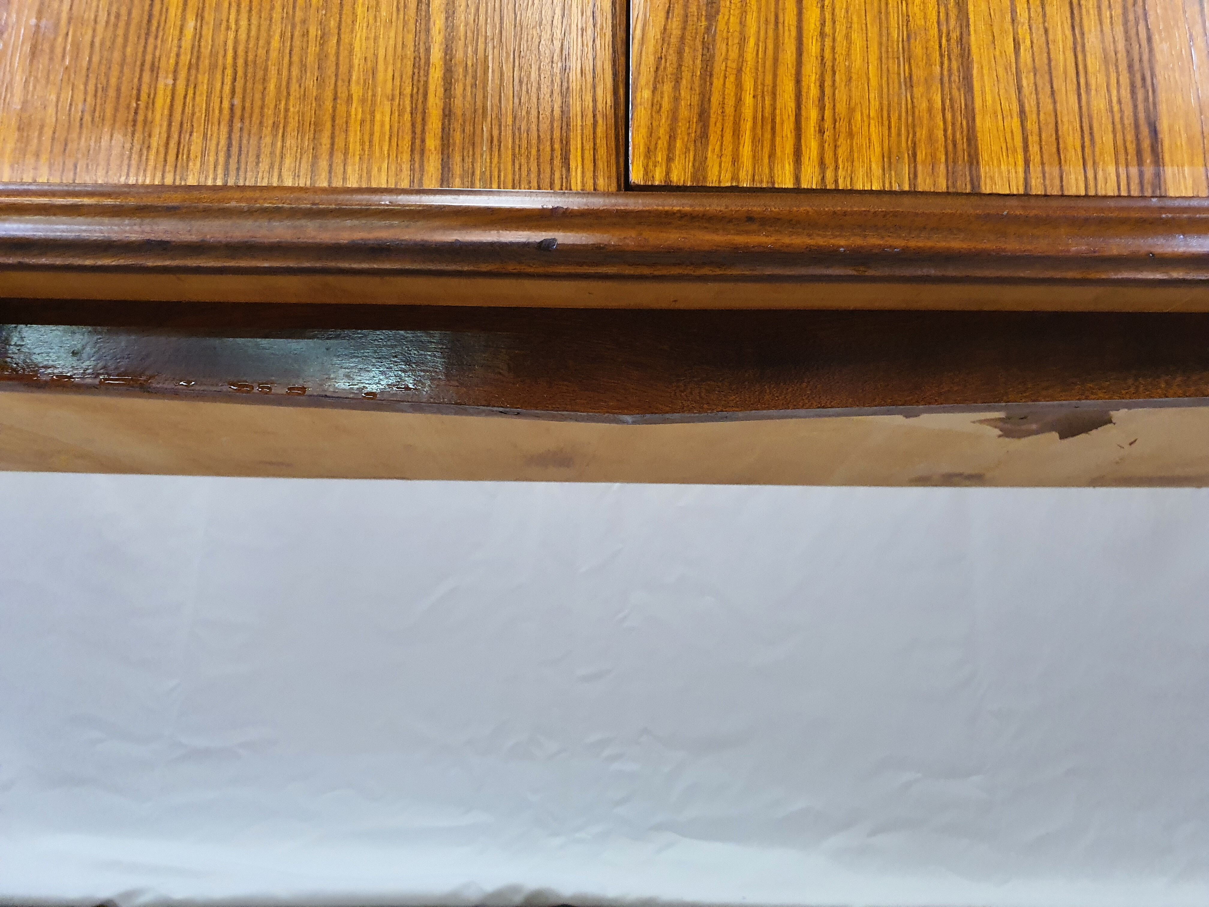 1960s sideboard with decorated doors in wood and brass