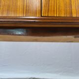 1960s sideboard with decorated doors in wood and brass