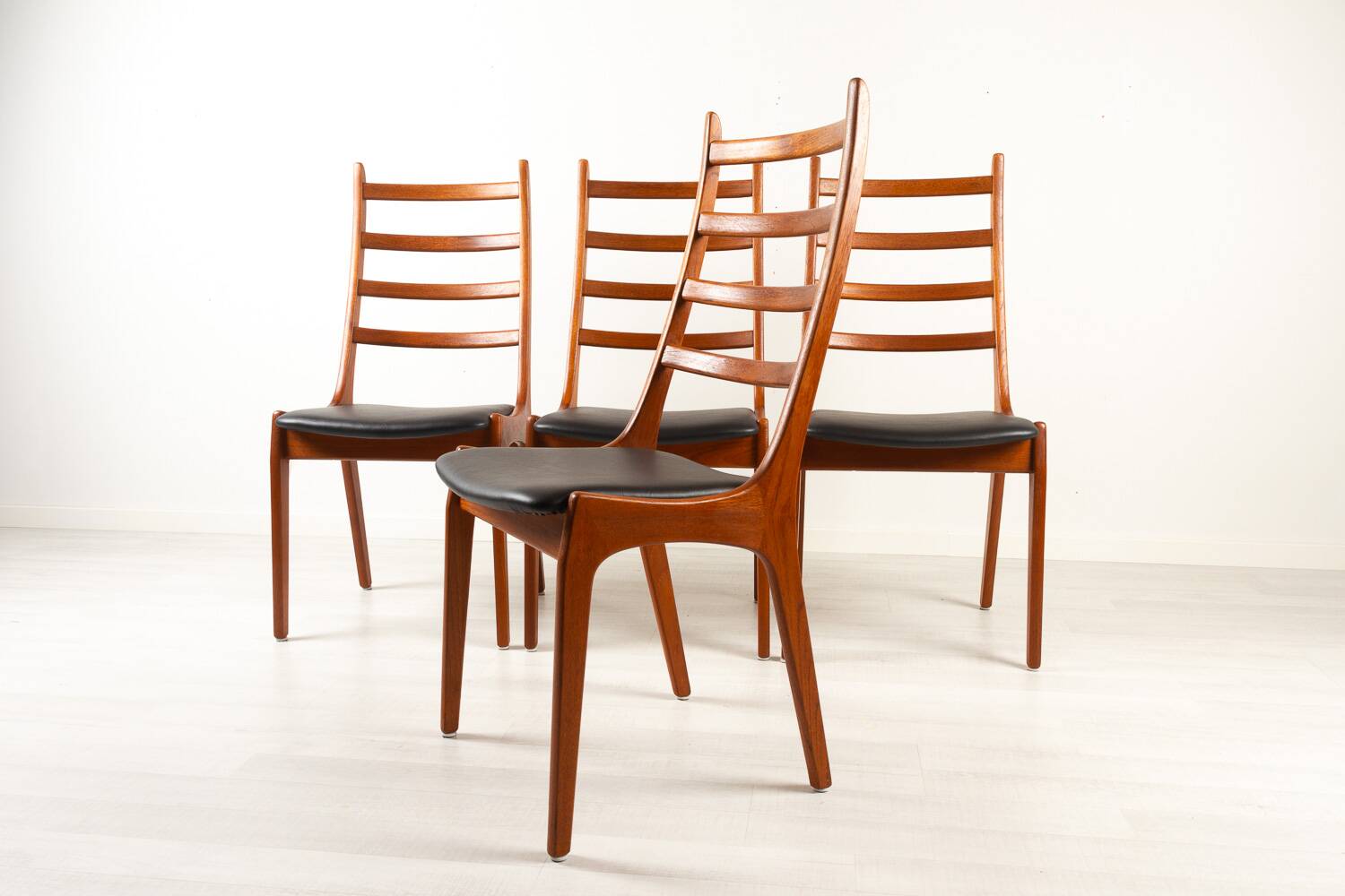 Vintage Danish Teak High-Back Dining Chairs by Korup Stolefabrik, 1960s, Set of 4