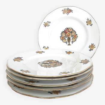 Lot de 6 assiettes plates Porcelaine de Limoges