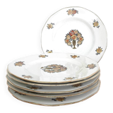 Set of 6 Limoges porcelain flat plates