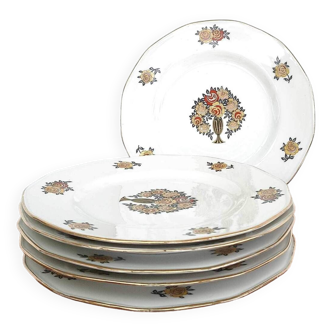 Set of 6 Limoges porcelain flat plates