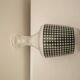 Vintage houndstooth liqueur carafe + 6 glasses