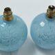 Deux pieds lampes boules art déco verre de clichy bleu