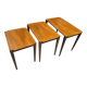 Vintage Scandinavian nesting coffee table in solid teak