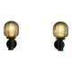 Pair of yellow glass and brass wall lights from the mid-century by N Leuchten, 1960s, Germany.