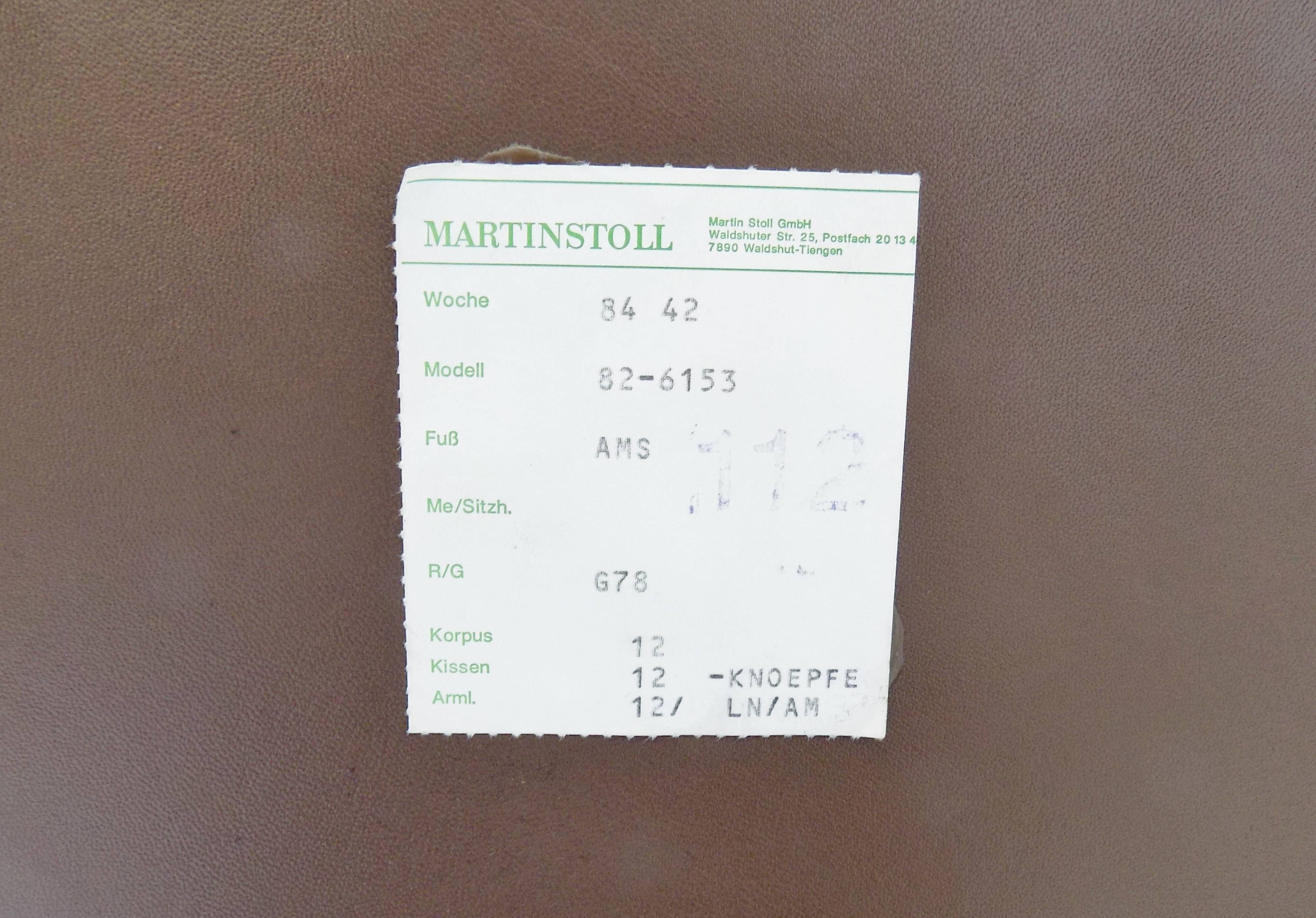 Martin Stoll brown leather office chair by Karl Dittert