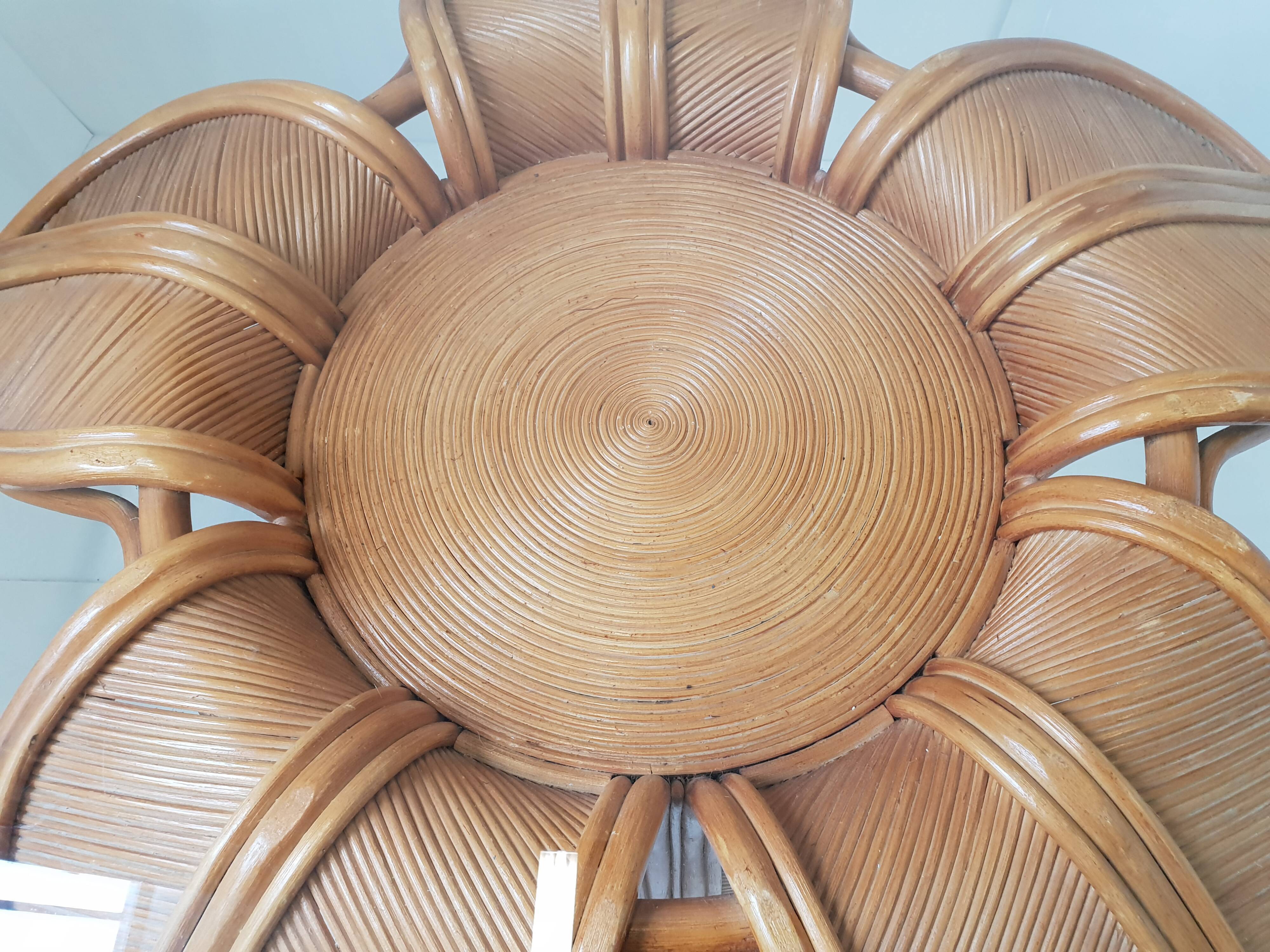 1970 vintage rattan marquee table