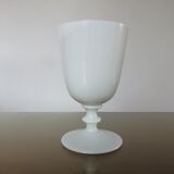Opaline vase floral pattern, signed, 60s 70s