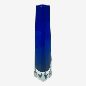 Sommerso Glass Vase from VEB Kunstglas, Germany, 1970s