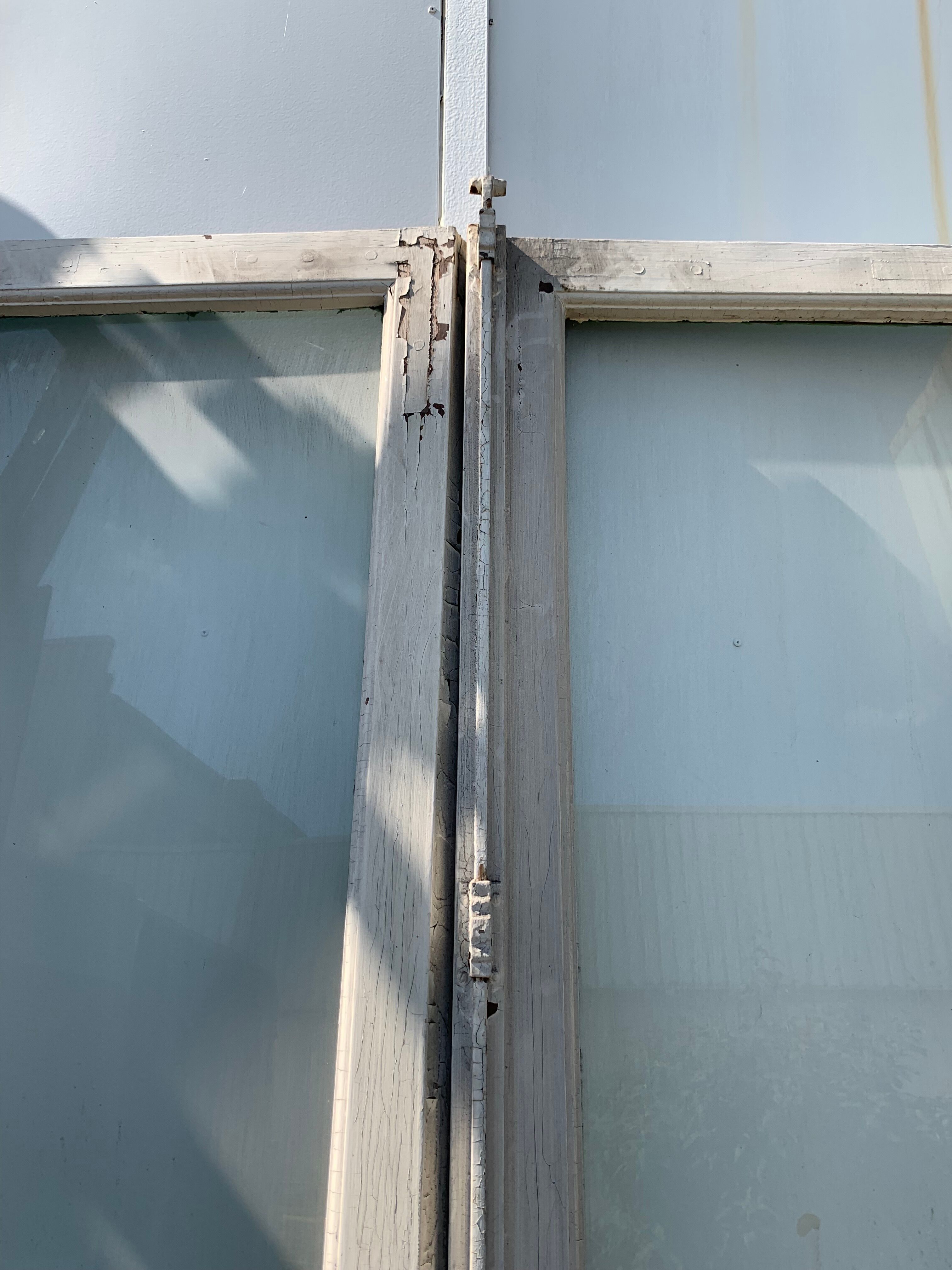 French window with two leaves in solid oak XX century