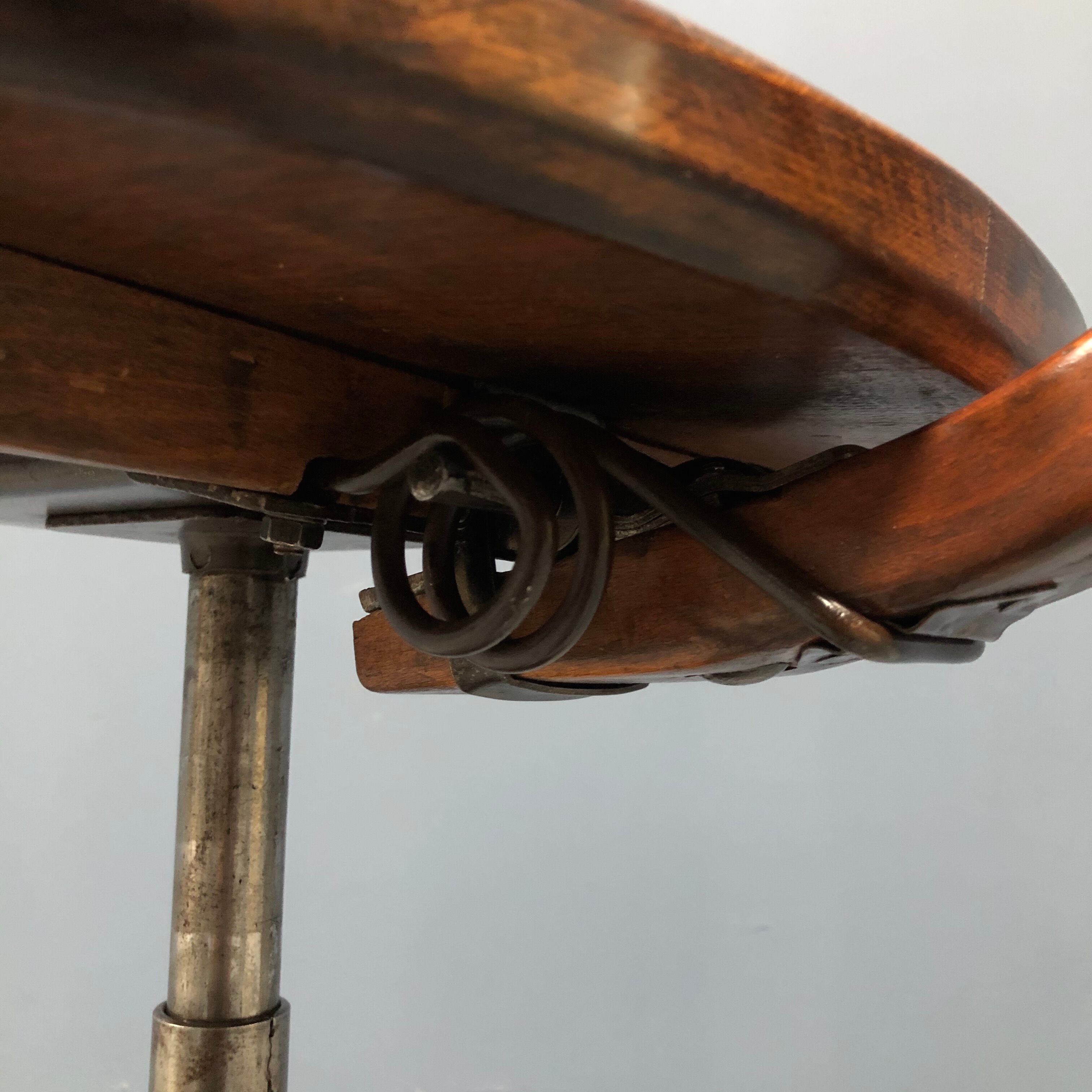 Brown beech wooden Albert Stoll atelier or desk chair from the 1920s