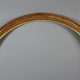 Oval beaded frame nineteenth century wood gilded stucco 69,7x59 foliage 64x54 cm SB