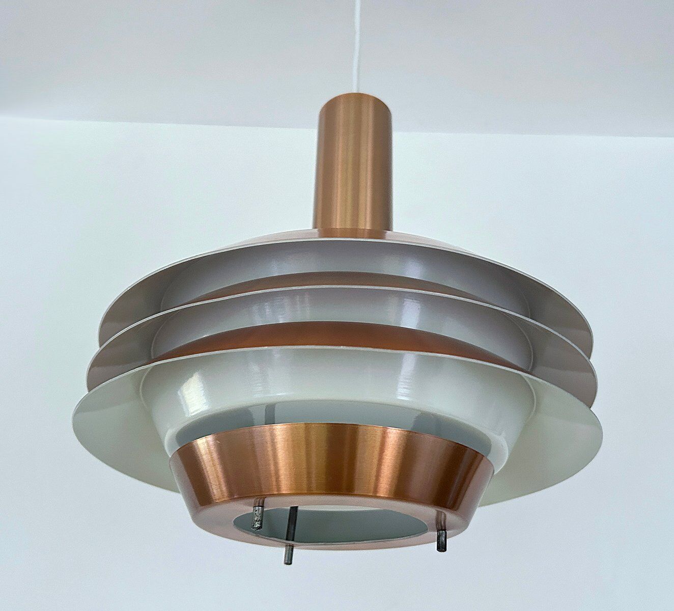 Mid-century modern Danish copper pendant light, 1970s