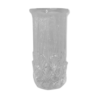 Glass vase made in Fidenza italy décor leaves in art nouveau style