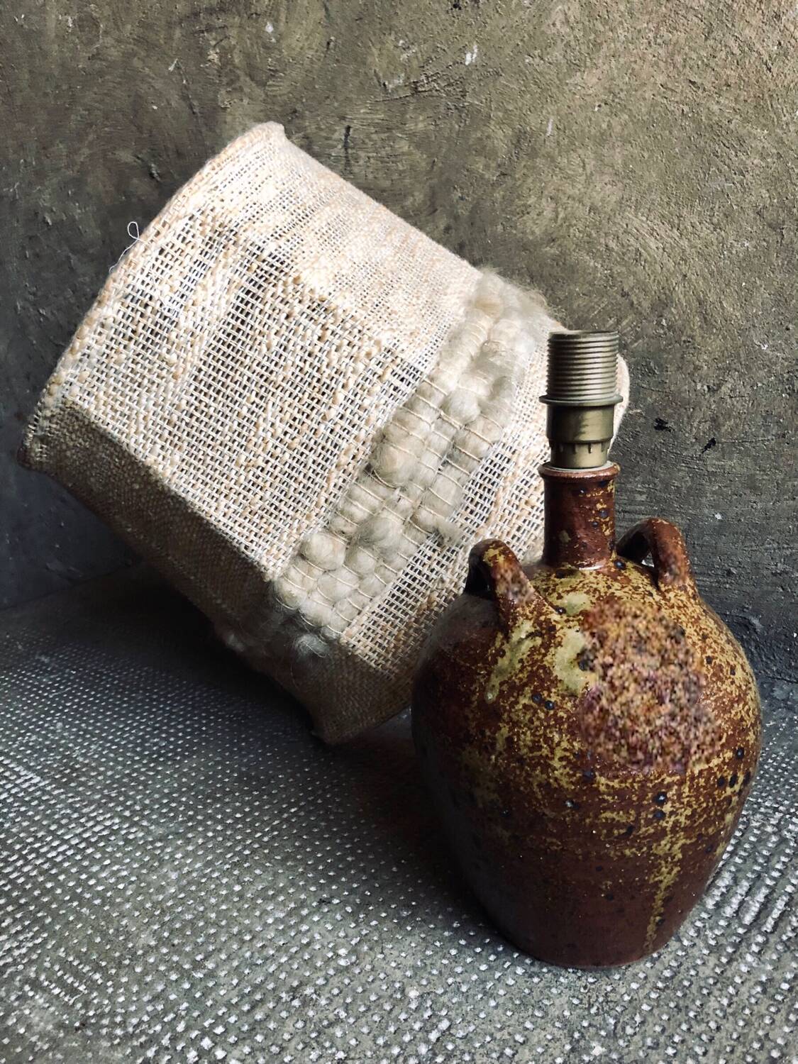 Handmade pyrite stoneware lamp, 1970