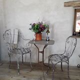 Xix° wrought iron garden armchair
