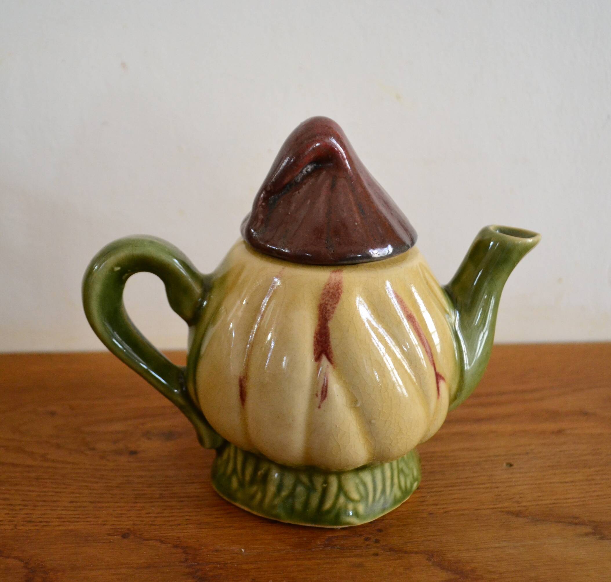 Small vintage earthenware teapot