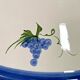 Vintage white ceramic chandelier lampshade decorated with grape patterns