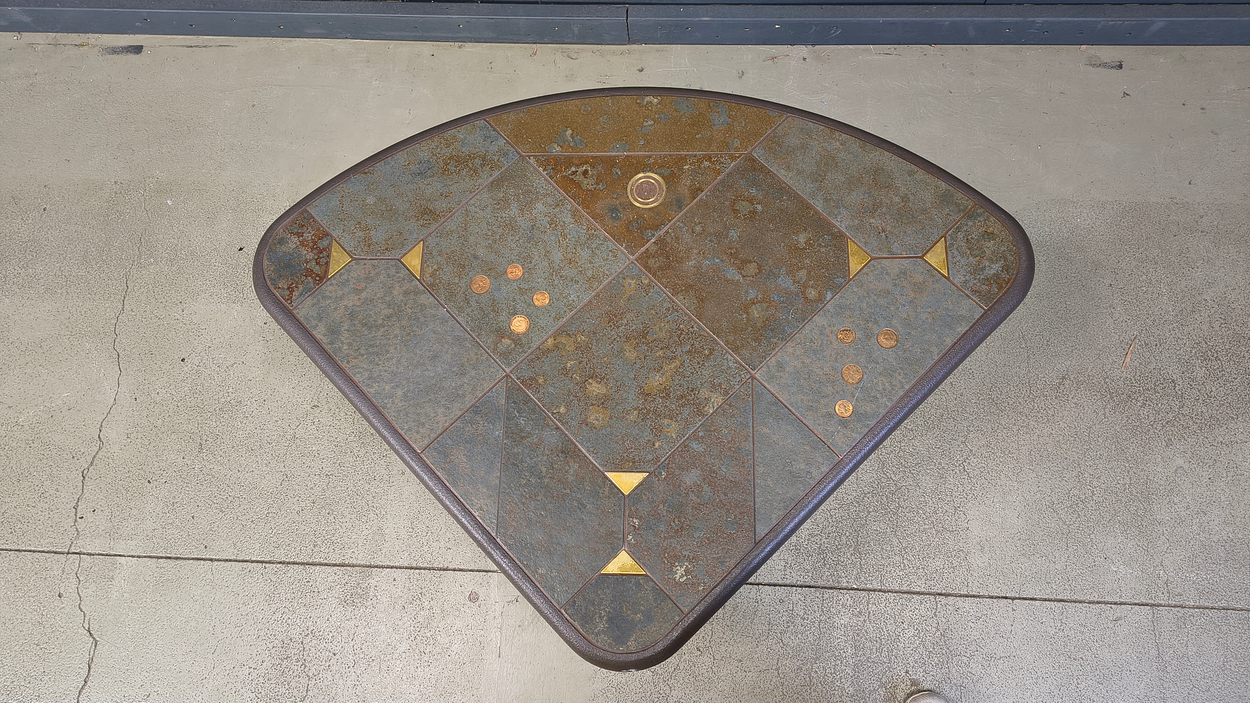 Vintage triangular Kingma style coffee table, 1970s