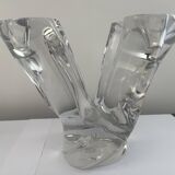 pair of crystal candlesticks signed Schneider 1970