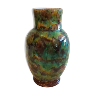 Vintage ceramic terracotta vase enamels