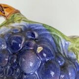 Old pitcher pitcher in slip shape vintage kitsch grape cluster