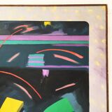 Richard Frank 'Wise Bird Strategy' Painting, Oil On Canvas 1980 Exotic Postmodern Miami