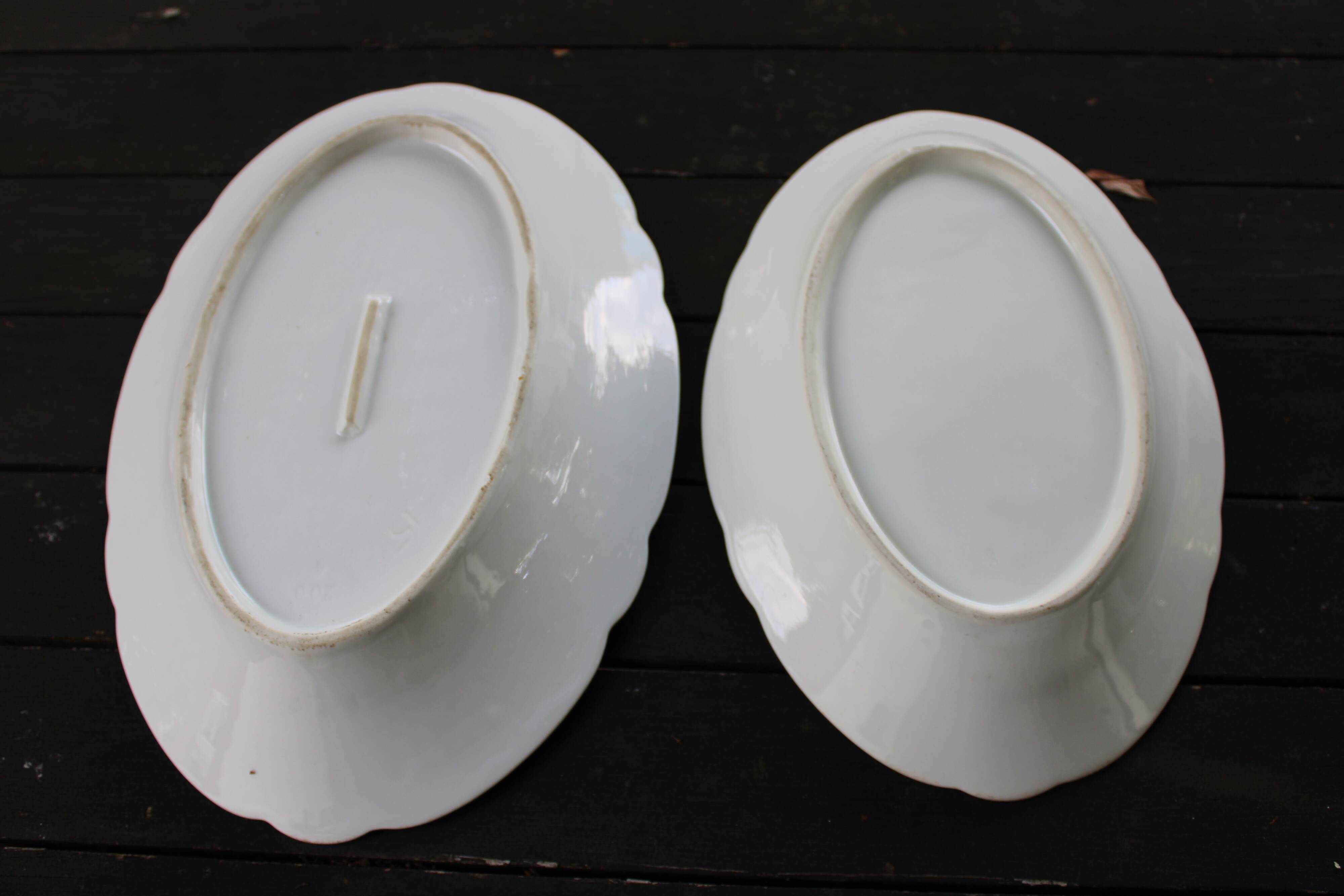 Set of two oval earthenware dishes