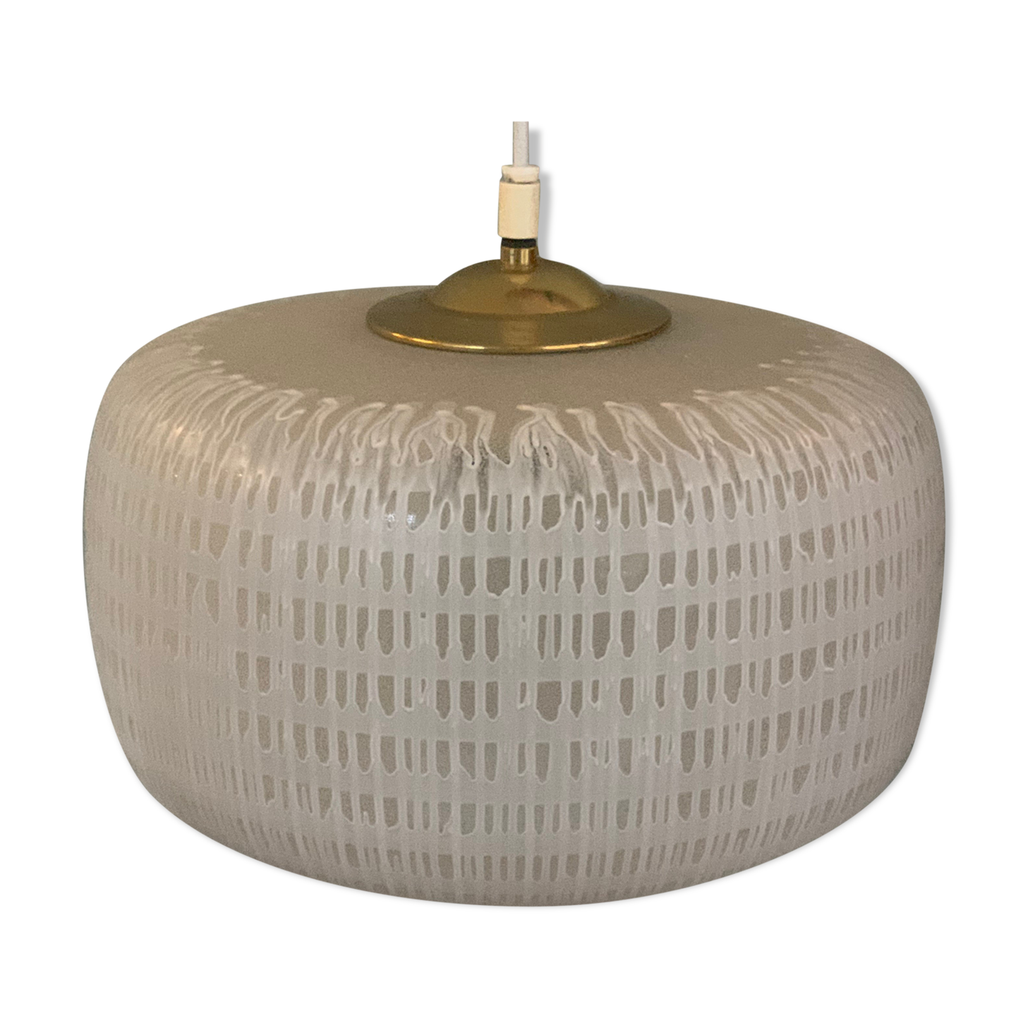 Danish opal glass pendel lamp, 1960s
