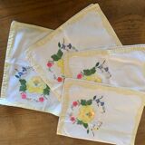 set of 4 embroidered placemats