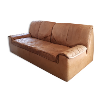 3 seater tawny leather sofa Cinna 1972