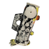 Ceramic vase representing a stylized fish, 20th century